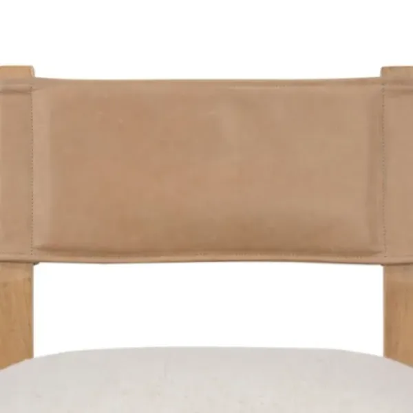 Dining Chairs-Kirkland's Home Farrah Leather Back Dining Chair Tan/Ivory