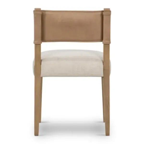 Dining Chairs-Kirkland's Home Farrah Leather Back Dining Chair Tan/Ivory
