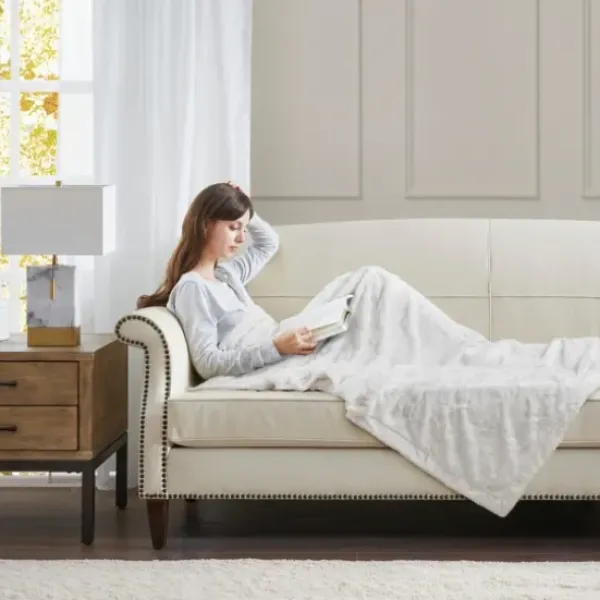 Blankets & Throws-Kirkland's Home Faux Fur Oversized Throw White