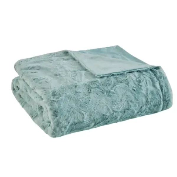 Blankets & Throws-Kirkland's Home Faux Fur Oversized Throw Green