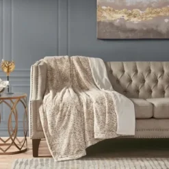 Blankets & Throws-Kirkland's Home Faux Fur Oversized Throw Blanket Animal Print