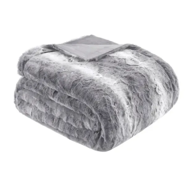 Blankets & Throws-Kirkland's Home Faux Fur Oversized Throw Blanket Gray