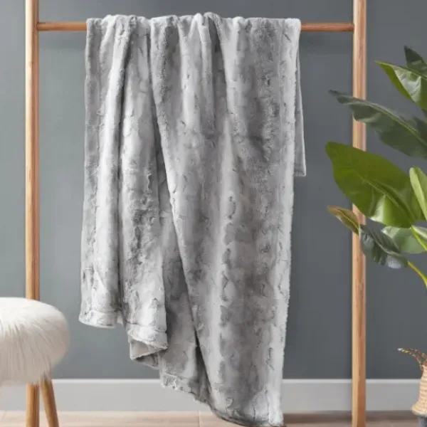 Blankets & Throws-Kirkland's Home Faux Fur Oversized Throw Blanket Gray