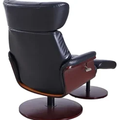 Accent Chairs-Kirkland's Home Faux Leather Accent Chair With Ottoman Black