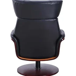 Accent Chairs-Kirkland's Home Faux Leather Accent Chair With Ottoman Black