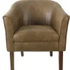 Accent Chairs-Kirkland's Home Faux Leather Accent Chair Brown
