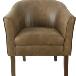 Accent Chairs-Kirkland's Home Faux Leather Accent Chair Brown