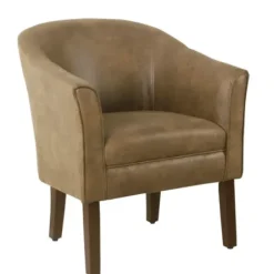Accent Chairs-Kirkland's Home Faux Leather Accent Chair Brown