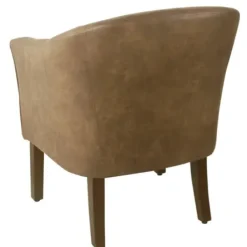 Accent Chairs-Kirkland's Home Faux Leather Accent Chair Brown