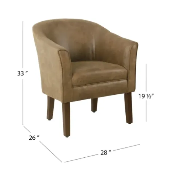 Accent Chairs-Kirkland's Home Faux Leather Accent Chair Brown