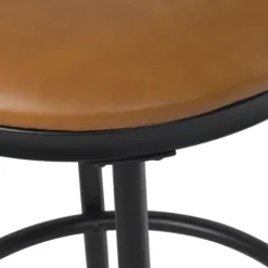Bar Stools & Counter Height Stools-Kirkland's Home Faux Leather And Metal Counter Stool Brown