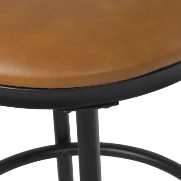 Bar Stools & Counter Height Stools-Kirkland's Home Faux Leather And Metal Counter Stool Brown