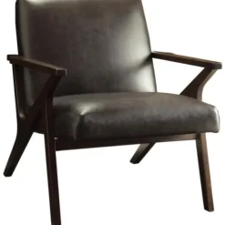 Accent Chairs-Kirkland's Home Faux Leather And Wood Accent Chair Brown