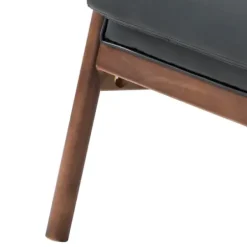 Accent Chairs-Kirkland's Home Faux Leather And Wood Accent Chair Black