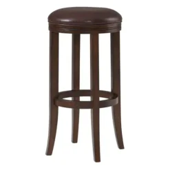 Bar Stools & Counter Height Stools-Kirkland's Home Faux Leather And Wood Bar Stool Brown