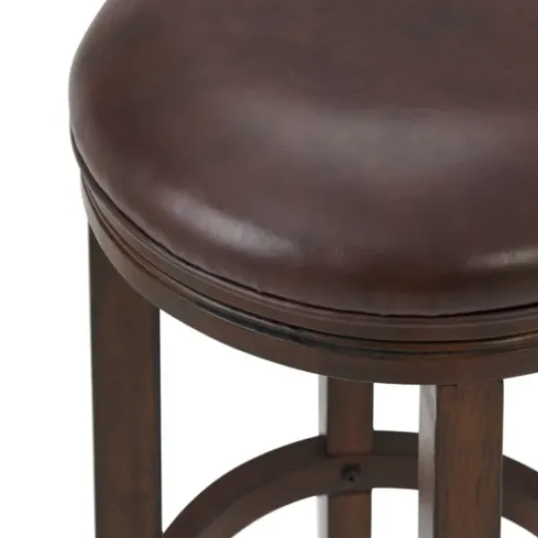 Bar Stools & Counter Height Stools-Kirkland's Home Faux Leather And Wood Bar Stool Brown