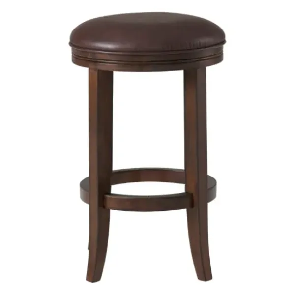 Bar Stools & Counter Height Stools-Kirkland's Home Faux Leather And Wood Counter Stool Brown