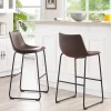 Bar Stools & Counter Height Stools-Kirkland's Home Faux Leather Bar Stools, Set Of 2 Brown