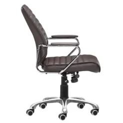 Office Furniture-Kirkland's Home Faux Leather Channeled Office Chair Brown