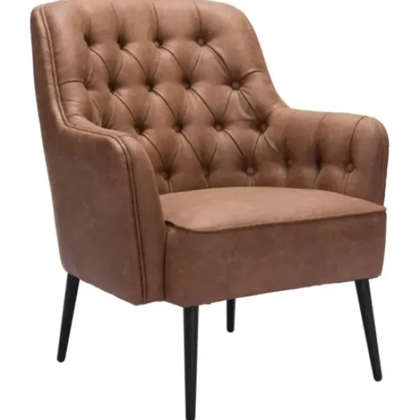 Accent Chairs-Kirkland's Home Faux Leather Classic Accent Chair Brown