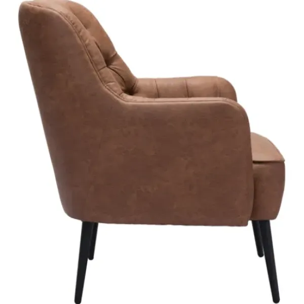 Accent Chairs-Kirkland's Home Faux Leather Classic Accent Chair Brown