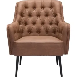 Accent Chairs-Kirkland's Home Faux Leather Classic Accent Chair Brown