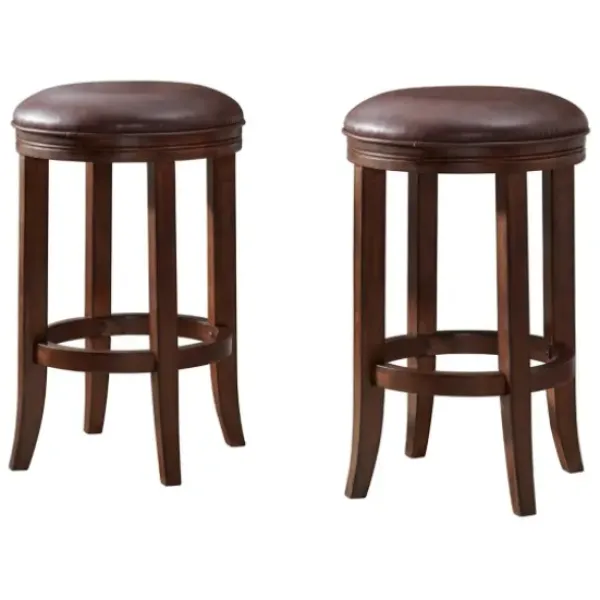 Bar Stools & Counter Height Stools-Kirkland's Home Faux Leather Counter Stools, Set Of 2 Brown