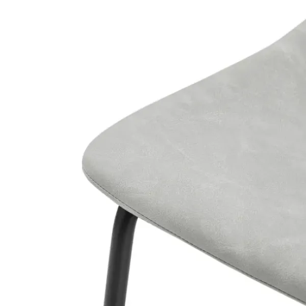 Bar Stools & Counter Height Stools-Kirkland's Home Faux Leather Counter Stools, Set Of 2 Gray