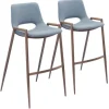 Bar Stools & Counter Height Stools-Kirkland's Home Faux Leather Cutout Bar Stools, Set Of 2 Blue