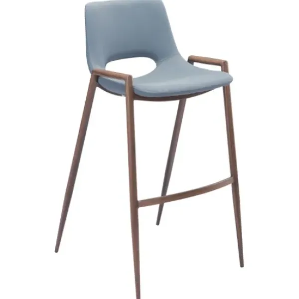 Bar Stools & Counter Height Stools-Kirkland's Home Faux Leather Cutout Bar Stools, Set Of 2 Blue