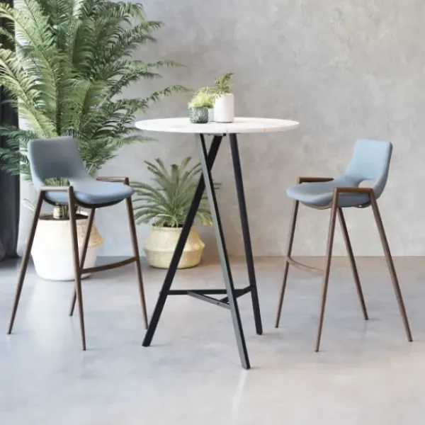 Bar Stools & Counter Height Stools-Kirkland's Home Faux Leather Cutout Bar Stools, Set Of 2 Blue