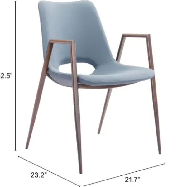 Dining Chairs-Kirkland's Home Faux Leather Cutout Dining Chairs, Set Of 2 Blue