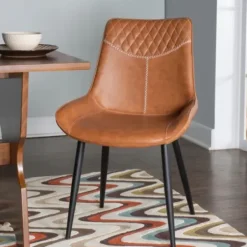 Dining Chairs-Kirkland's Home Faux Leather Dining Chairs, Set Of 2 Brown