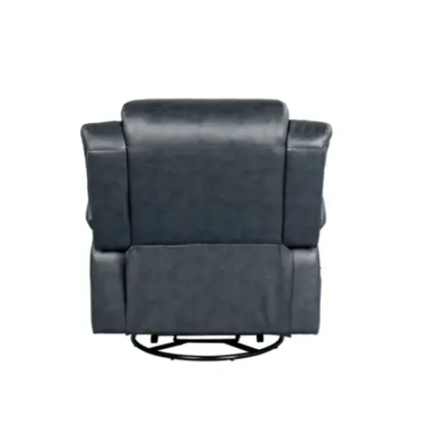 Accent Chairs-Kirkland's Home Faux Leather Heated Massage Recliner Gray
