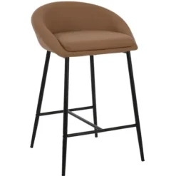 Bar Stools & Counter Height Stools-Kirkland's Home Faux Leather Low Counter Stools, Set Of 2 Brown