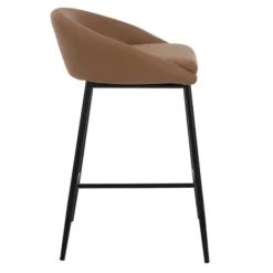Bar Stools & Counter Height Stools-Kirkland's Home Faux Leather Low Counter Stools, Set Of 2 Brown