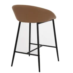 Bar Stools & Counter Height Stools-Kirkland's Home Faux Leather Low Counter Stools, Set Of 2 Brown