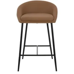 Bar Stools & Counter Height Stools-Kirkland's Home Faux Leather Low Counter Stools, Set Of 2 Brown