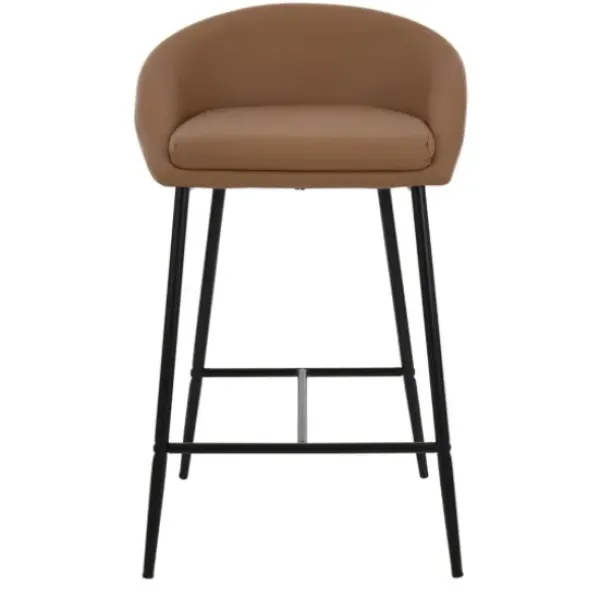 Bar Stools & Counter Height Stools-Kirkland's Home Faux Leather Low Counter Stools, Set Of 2 Brown