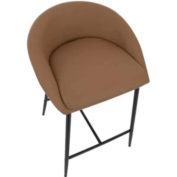 Bar Stools & Counter Height Stools-Kirkland's Home Faux Leather Low Counter Stools, Set Of 2 Brown