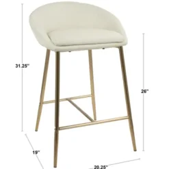 Bar Stools & Counter Height Stools-Kirkland's Home Faux Leather Low Counter Stools, Set Of 2 Brown