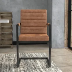 Accent Chairs-Kirkland's Home Faux Leather Modern Accent Chairs, Set Of 2 Brown