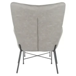 Accent Chairs-Kirkland's Home Faux Leather 2-Pc. Chair And Ottoman Set Gray