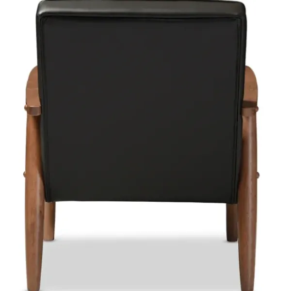 Accent Chairs-Kirkland's Home Faux Leather Sawyer Accent Chair Black