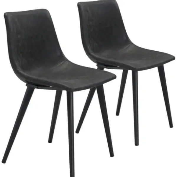 Dining Chairs-Kirkland's Home Faux Leather Scoop Dining Chairs, Set Of 2 Black