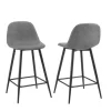 Bar Stools & Counter Height Stools-Kirkland's Home Faux Leather Slope Counter Stools, Set Of 2 Gray