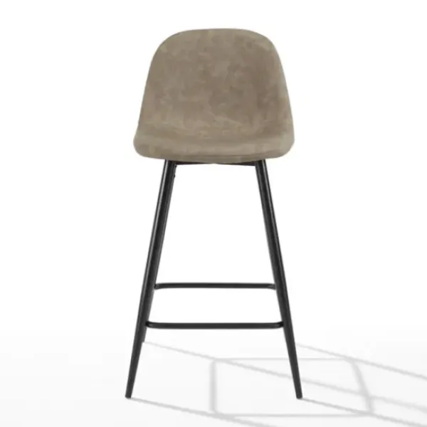 Bar Stools & Counter Height Stools-Kirkland's Home Faux Leather Slope Counter Stools, Set Of 2 Brown
