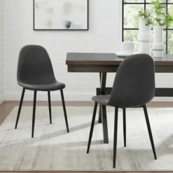 Dining Chairs-Kirkland's Home Faux Leather Slope Dining Chairs, Set Of 2 Black