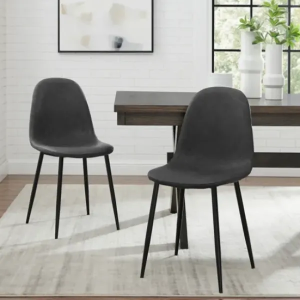Dining Chairs-Kirkland's Home Faux Leather Slope Dining Chairs, Set Of 2 Black