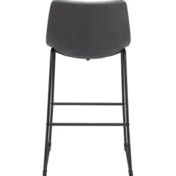 Bar Stools & Counter Height Stools-Kirkland's Home Faux Leather Sloped Bar Stools, Set Of 2 Gray